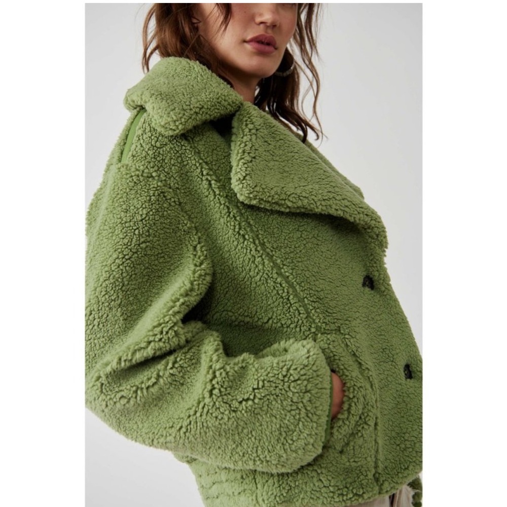 Free People Joplin Cosy Jacket In Sweet Pistachio - Picture 4 of 13